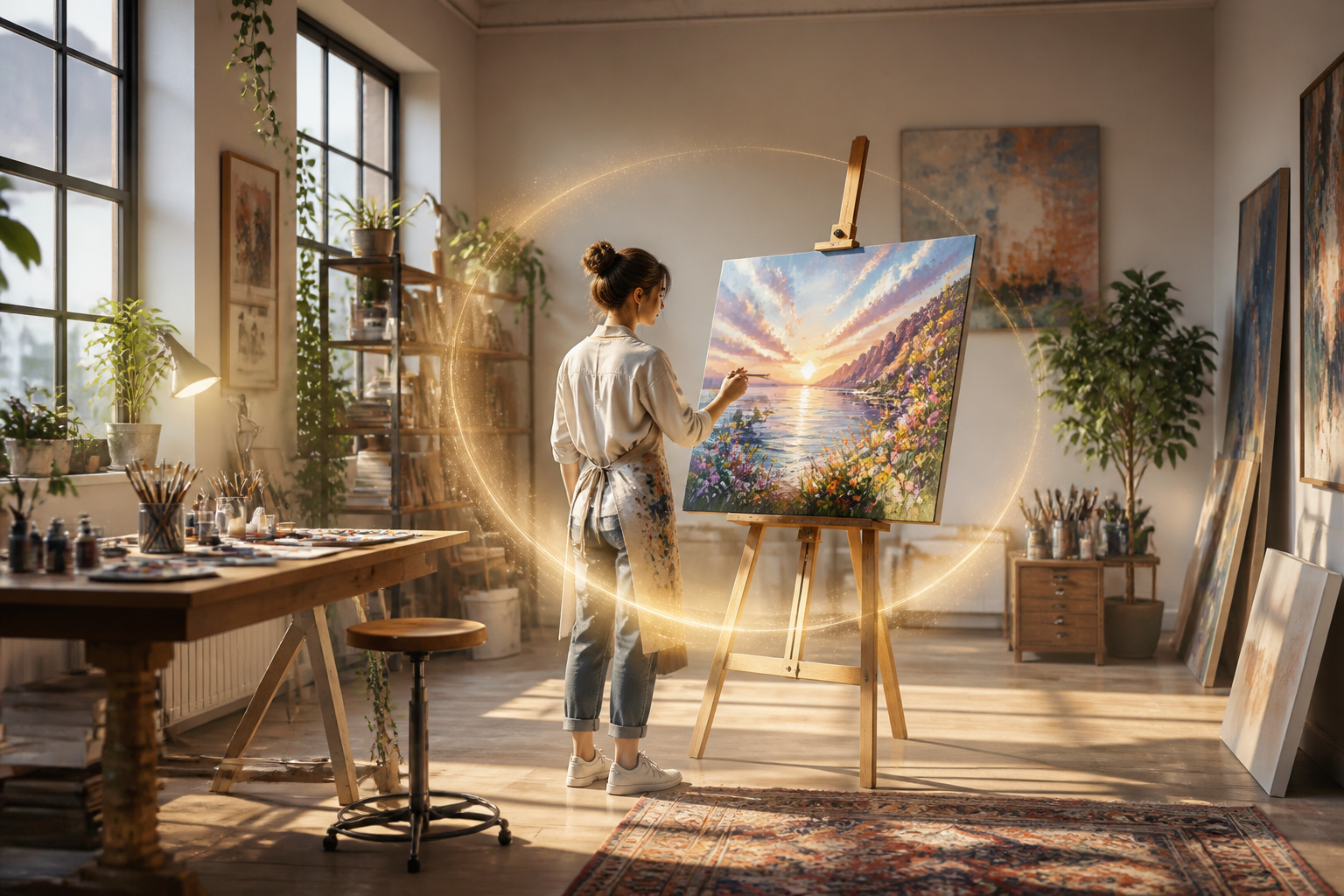 Artiste en atelier touche finale