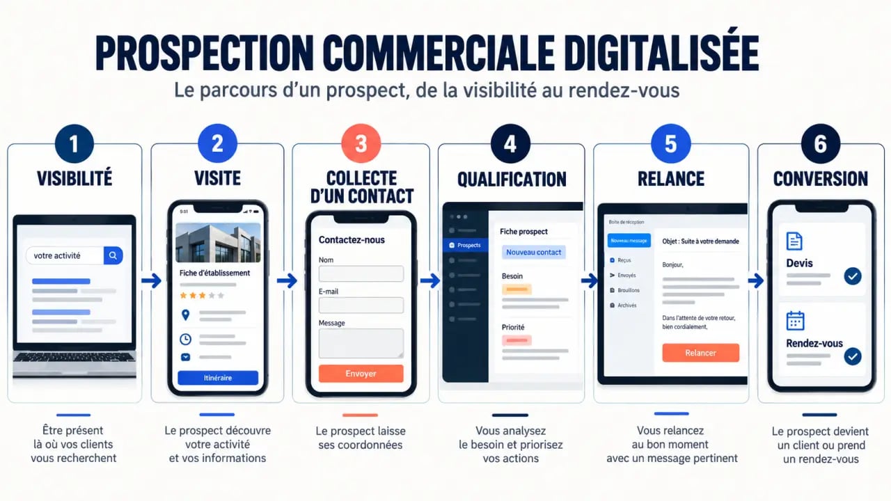 Digitaliser sa prospection commerciale pour booster son activité d’auto-entrepreneur : parcours du visiteur au client